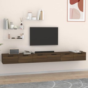 Mobili A Muro 2 Pz Rovere Marrone 102x30x20cm Legno Multistrato /