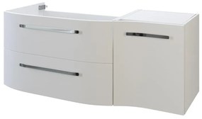 Mobile da bagno sospeso sotto lavabo L 120 x H 48 x P 48 cm bianco lucido, 2 cassetti, 1 anta PELIPAL Contea