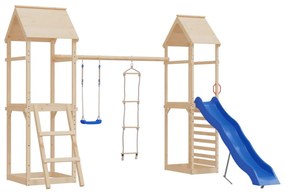 Seggiolino Altalena Con Scala Corda E Pietre Arrampicata Blu Pe /