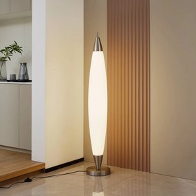 Lucande Piantana LED Tarell, bianco/nichel, altezza 146cm