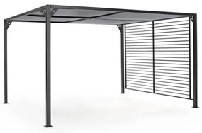 Pergola In Alluminio 3x3,6 m Gazebo Scuro Con Tettuccio Scorrevole Grigio Noah Bizzotto