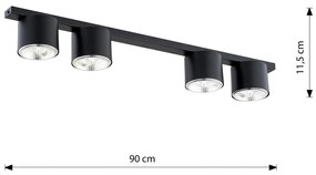 Lampadario da Soffitto in Acciaio AR111 NANO 4 Nero/Bianco 4xAR111