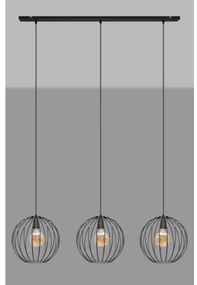 Lampadario a sospensione con filo MERCURE 3xE27/15W/230V nero