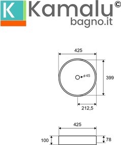 Lavabo da appoggio rotondo con finitura terrazzo stracciatella | KTERE-430STR - KAMALU