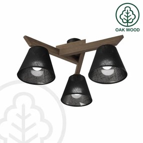 Brilagi - Lampadario LED ANTHONY 3xE14/40W/230V rovere/noce/nero