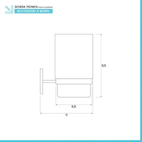 Set accessori a muro 3 pezzi in acciaio cromato e viti incluse Bora