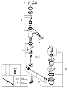 GROHE 24332001 - Miscelatore bidet SWIFT 146 mm, cromo lucido