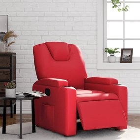 Poltrona Reclinabile Elettrica Rossa İn Similpelle /