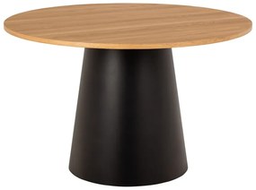 Tavolo da pranzo rotondo nero-naturale con piano in rovere ø 120 cm Soli - Actona