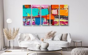 Quadri 5 pezzi – Opera d'arte di design astratto