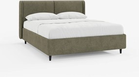 VALKIRIA letto di design con vano contenitore e testiera avvolgente - 2 cuscini imbottiti e tessuto Oeko-Tex®