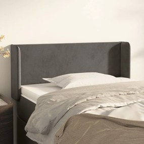 Testiera Ad Orecchio Grigio Scuro 93x16x78/88 Cm İn Velluto /