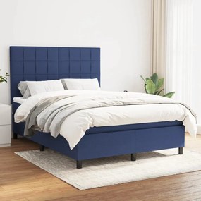 Giroletto A Molle Con Materasso Blu 140x190 Cm İn Tessuto /