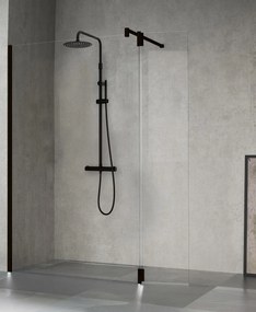 Novellini Easy 2 R Colonna doccia Attrezzata Installabile A Parete con Soffione tondo 30 cm In Ottone Nero opaco