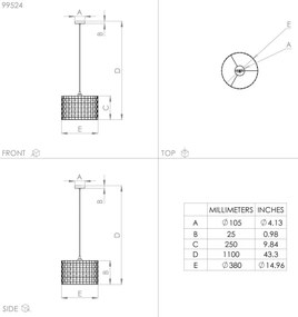 Eglo 99524 - Lampadario a sospensione con filo MARASALES 1xE27/40W/230V diametro 38 cm