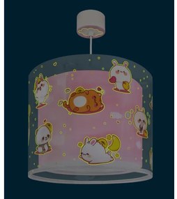 Dalber 41762S - Lampadario per cameretta KAWAII FRIENDS 1xE27/15W/230V rosa