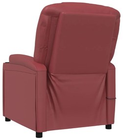 Poltrona massaggiante rosso vino in similpelle