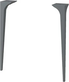 Piedino mobili da bagno (componibile) Domino in legno blu avio H 47 cm 2 pezzi