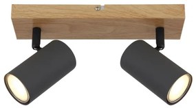 Globo 57911-2G - Faretto ROBBY 2xGU10/35W/230V grigio/marrone