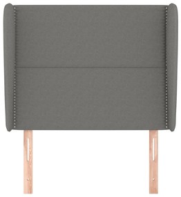 Testiera ad orecchio grigio scuro 93x23x118/128 cm in tessuto