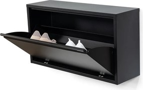 Scarpiera nera in metallo con ante ribaltabili/da parete 75x41x22 cm Billy – Spinder Design