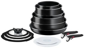 Set di pentole in alluminio 13 pezzi INGENIO EASY COOK &amp; CLEAN BLACK L1549023 - Tefal