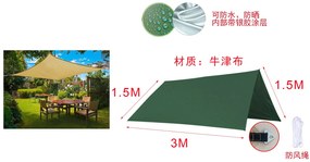 Tenda a Vela Quadrato Colore Verde 3X3m Parasole Per Giardino Terrazza