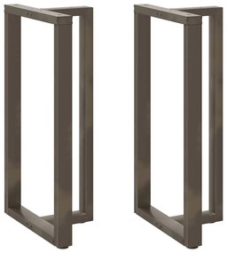 Gambe Tavolo Bar A T 2 Pz Naturale 60x35x(111-112) Cm Acciaio /