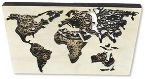 Quadro Cartina Mondo in legno - Piccolo