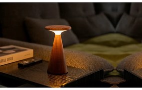 Lampada da tavolo LED colore naturale scuro con paralume in legno (altezza totale 21 cm) Sylva – Gingko