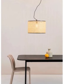 FARO 64314-49 - Lampadario su corda MAMBO 1xE27/15W/230V d. 45 cm rattan/nero