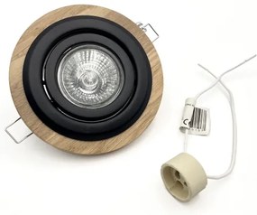 Faretto da incasso TOBBY 1xGU10/20W/230V Ø 11,5 cm rovere/nero