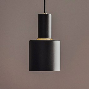Euluna Selma lampada a sospensione, a 1 luce, nera, Ø 11 cm