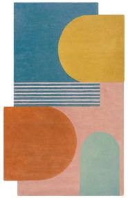 Tappeto blu in lana tessuto a mano 150x240 cm Lozenge Bright Multi – Flair Rugs