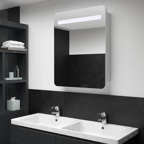 Armadietto bagno con specchio e led 60x11x80 cm