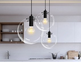 Lampada da soffitto pensile di vetro Lassi Black 20+25+30 cm