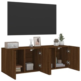 Mobili tv a parete 2pz rovere marrone 60x30x41 cm