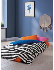 Set copripiumino e federa bianco e nero in cotone renforcé per letto matrimoniale/per letto esteso con lenzuolo incluso/4 pezzi 200x220 cm Dusk – Mijolnir