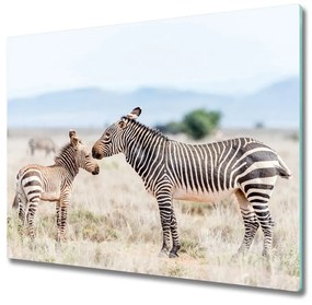Tagliere in vetro Zebra in montagna 60x52 cm