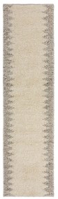 Passatoia in misto lana intrecciata a mano color crema 60x230 cm Minerals Border - Flair Rugs