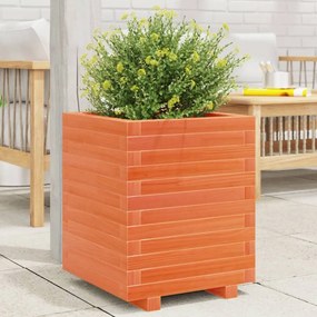 Fioriera Giardino Marrone Cera 40x40x49,5cm Legno Massello Pino /