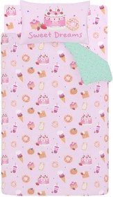 Set copripiumino e federa da bambini rosa per letto singolo 135x200 cm Sweet Treats – Catherine Lansfield