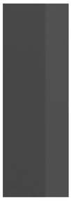 Armadietto a parete per tv grigio lucido 37x37x107cm truciolato