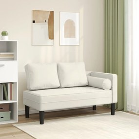 Chaise Longue Con Cuscini Crema İn Velluto /