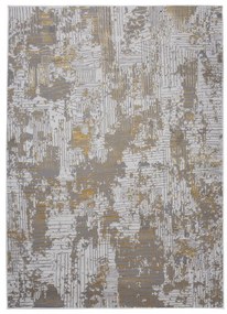 Tappeto moderno grigio con motivo oro Larghezza: 80 cm | Lunghezza: 150 cm