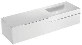 Mobile sottolavabo e lavabo Ginevra per vasca a destra bianco opaco L 170 x H 36 x P 51 cm