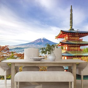Carta da parati autoadesiva – Vista su Pagoda Chureito e monte Fuji