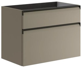 Mobile da bagno sotto lavabo Fusion marrone opaco L 79.5 x H 60 x P 45.5 cm 2 cassetti, lavabo non incluso