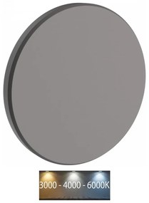 Applique a LED da esterno PIATTA LED/12W/230V 3000/4000/6000K IP44 grigio