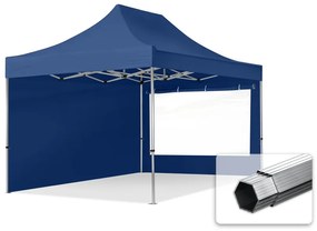 TOOLPORT 3x4,5m gazebo pieghevole PES con laterali (finestre panoramiche), PROFESSIONAL alluminio, blu scuro - (600209)